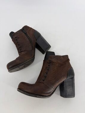 A.S. 98 Black and Brown Leather Ankle Boots Women’s Size 39
